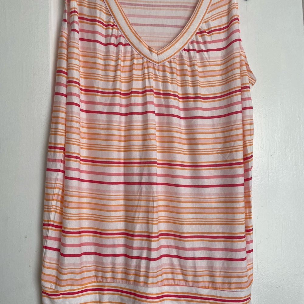 LOFT Striped Vneck Sleeveless Top NWOT
